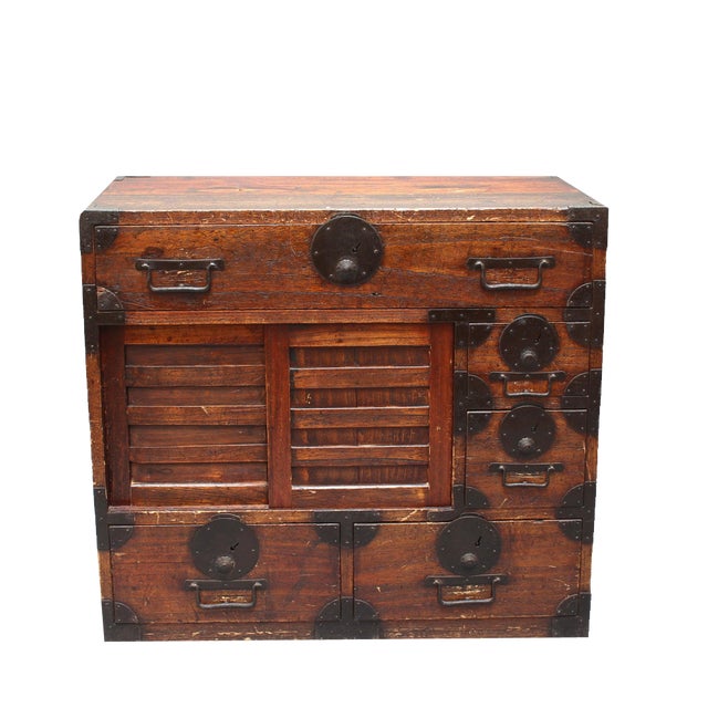 19th Century Japanese Edo Tansu Storage Chest For Sale