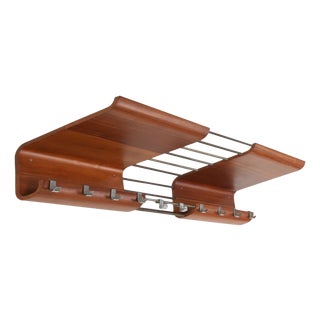 Mid-Century Coat Rack in Bent Plywood attributed to De Coene, Belgium, 1960s For Sale