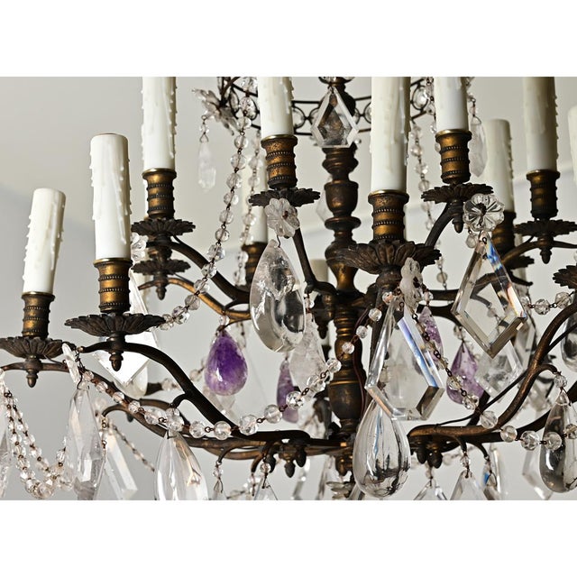 19th Century French Rock Crystal and Amethyst Chandelier For Sale - Image 15 of 16