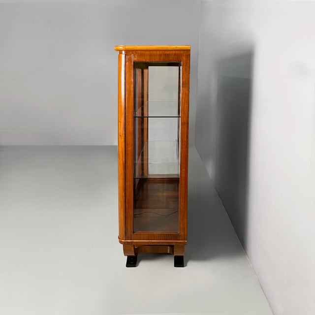 Art Deco Italian Display Cabinet in Wood and Glass, 1930s For Sale - Image 4 of 18