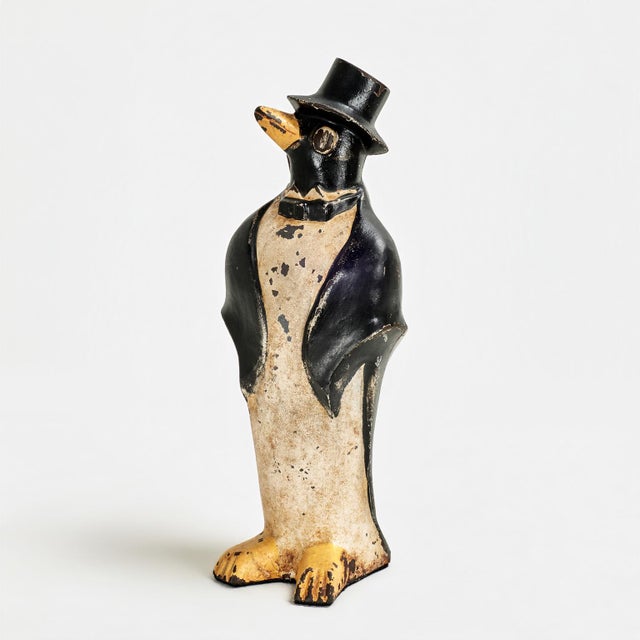 Hubley Manufacturing Company Hubley Antique Cast Iron Penguin Doorstop For Sale - Image 4 of 12