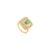 14k Gold Vintage Cocktail Ring With Emerald & Diamonds Size 7 For Sale - Image 4 of 12