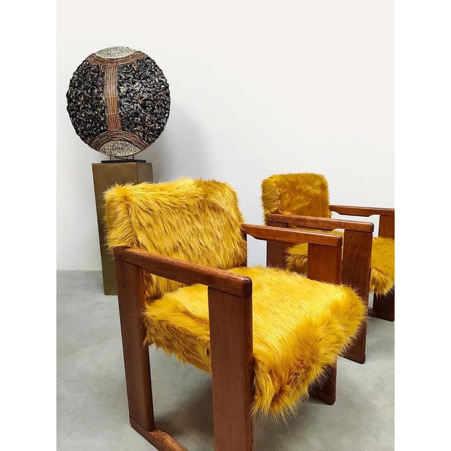 Wood Vintage Italian Fluffy Dining Chairs by Tobia & Afra Scarpa for B&B Italia, 1970s, Set of 2 For Sale - Image 7 of 7