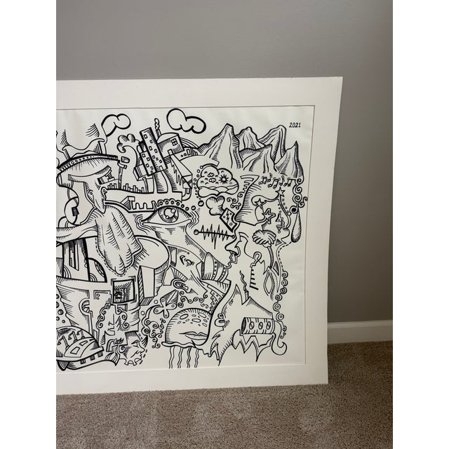 Contemporary Alex Alpert “Waves” Abstract Expressionism - Original 1/1 - 42” X 84” For Sale - Image 3 of 10