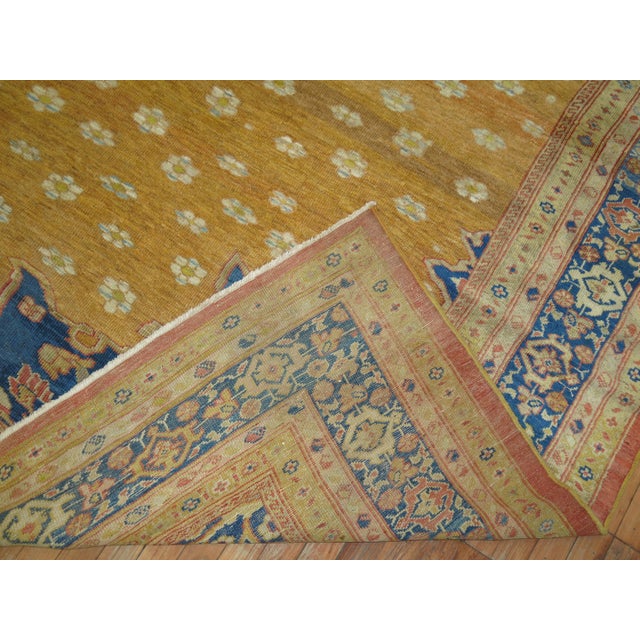 19th Century Zabihi Collection Yellow Ziegler Mahal Rug - 10'6" x 12'4" For Sale In New York - Image 6 of 12