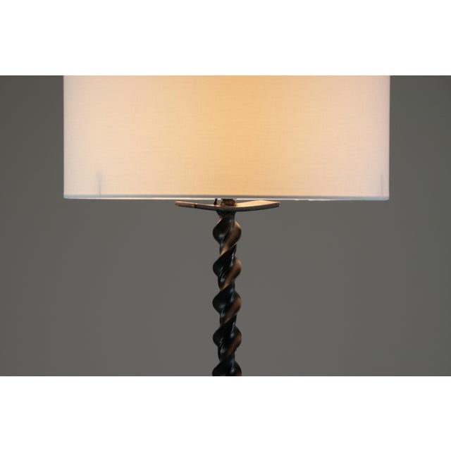 Brutalist Floor Lamp in Twisted Black Metal, 1930s For Sale - Image 9 of 10