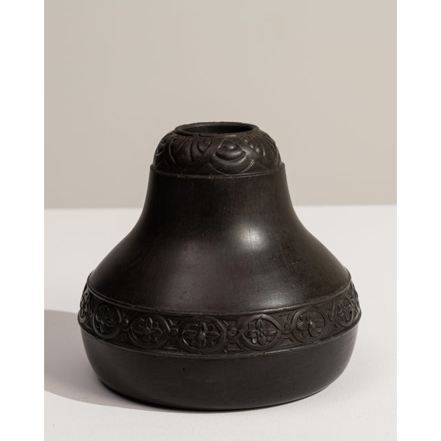 Mid 20th Century Germany Art Deco Chocolate Ceramic Vase For Sale - Image 12 of 18