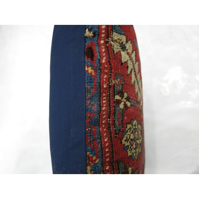 Traditiona; Navy Persian Mahal Rug Pillow For Sale - Image 4 of 5