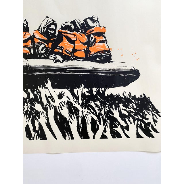 Banksy Migrant Boat Poster From Banksy Area Terminal 1 Glastonbury 2025 For Sale - Image 6 of 9