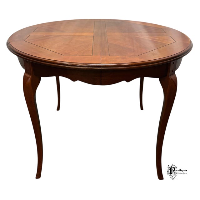 Vintage Traditional Rustic American Style Matched Grain Cherry Finish Game / Dining Table For Sale - Image 4 of 11