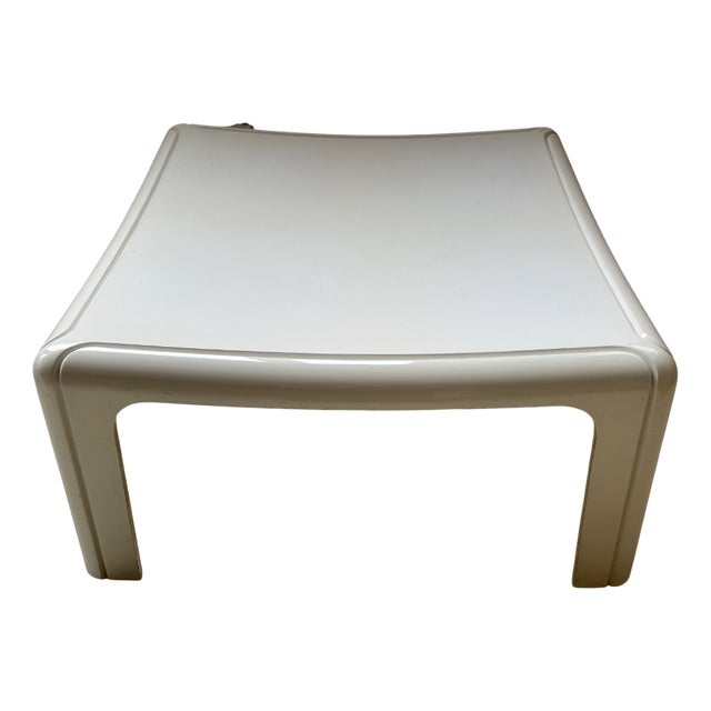 Model 4984 Square Table in Moulded White Polyurethane by Gae Aulenti for Kartell, 1970s For Sale