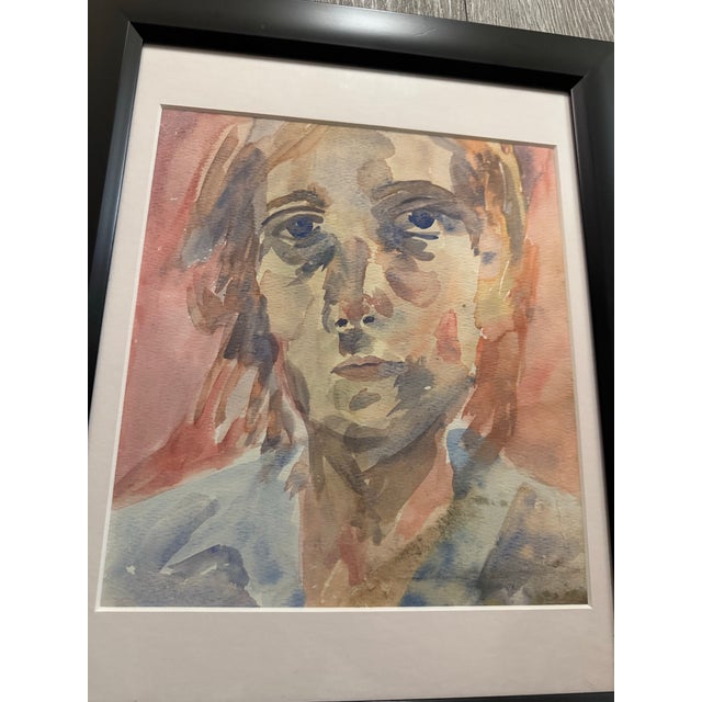 Abstract 1970s Xiao Han Watercolor of Woman For Sale - Image 3 of 5