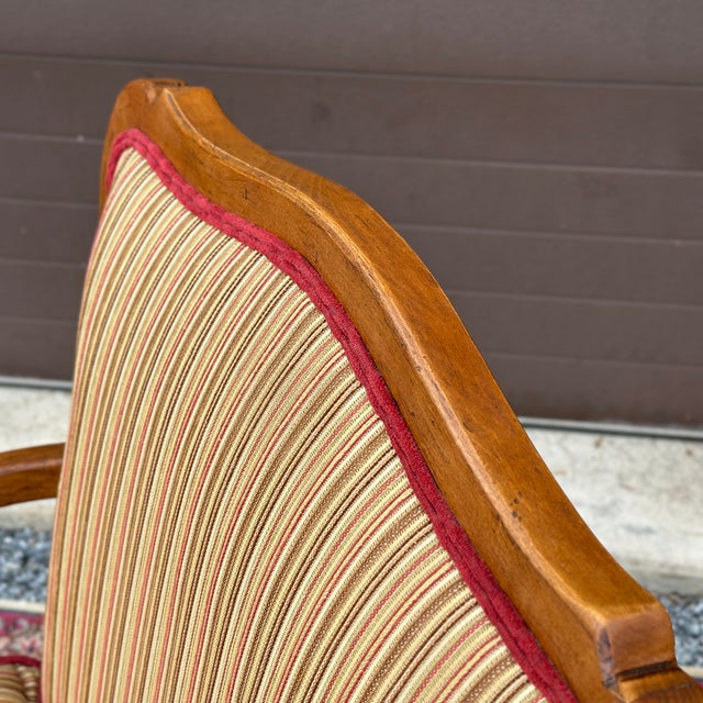 Wood Highland House Genevieve French Country Bergere Lounge Chair For Sale - Image 7 of 12
