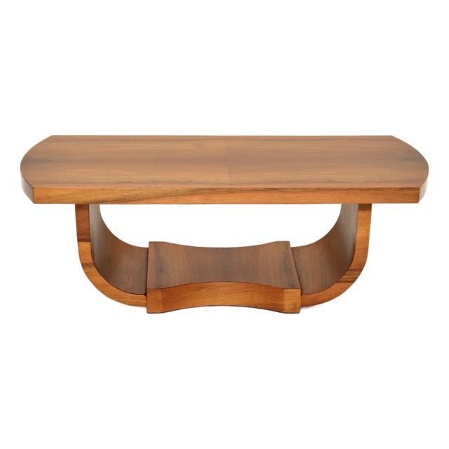 Art Deco Walnut Coffee Table, 1920s For Sale