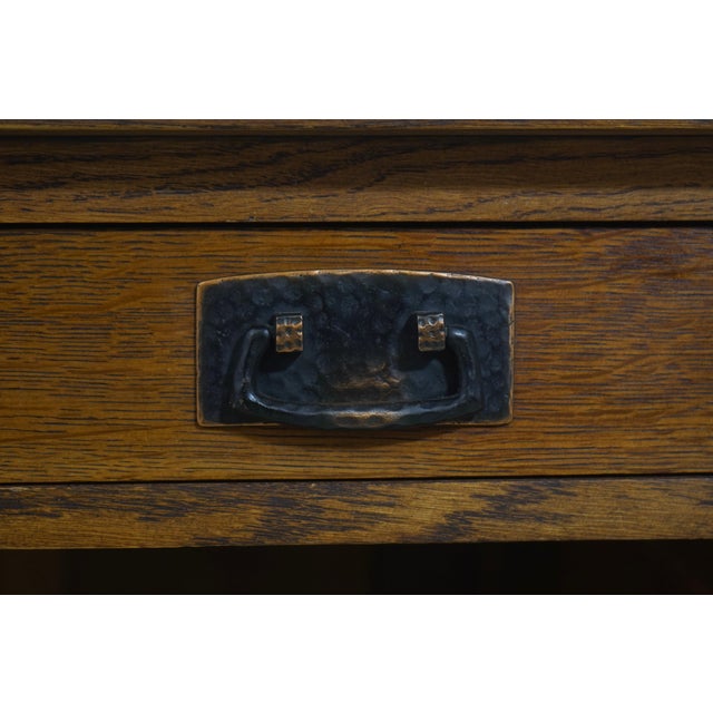 Stickley Large Mission Oak Arts & Crafts Executive Desk For Sale - Image 9 of 18