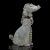 Beautiful and rare, vintage Murano hand blown Pulegoso bubbles, gray, black and gold flecks Italian art glass poodle puppy...