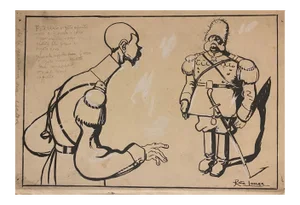 Gabriele Galantara, Soldiers, China Ink, 1910s