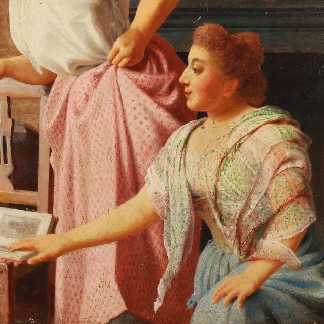 After G. Bellei, Interior Scene, Oil on Canvas, 19th Century, Framed For Sale - Image 4 of 12