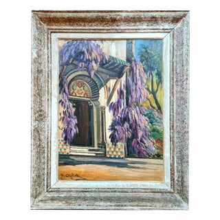 Romeo Charles Aglietti, The Wisteria, Early 20th Century, Oil on Panel For Sale