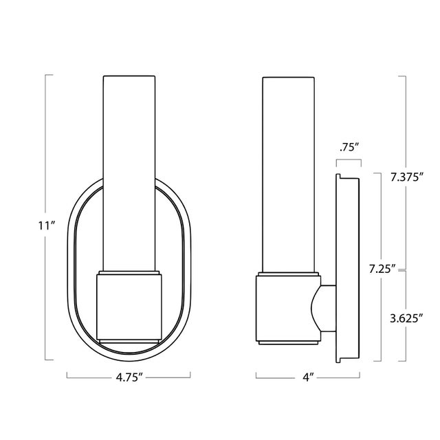 Contemporary Dixon Cylindrical Sconce Single, Natural Brass For Sale - Image 3 of 4