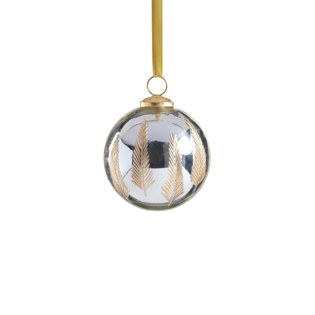 The Lyam Goldleaf Mirrored Glass Ball Ornaments add a touch of luxury to your holiday decor. These silver glass ball...