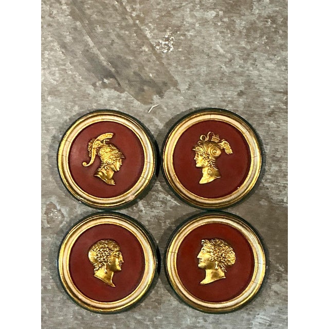 Vintage Grand Tour Wooden Profile Medallions - Set of 4 For Sale - Image 18 of 18
