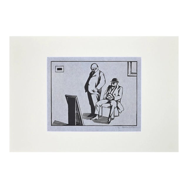 Hermann-Paul, The Collector, Woodcut Print, 1925 For Sale