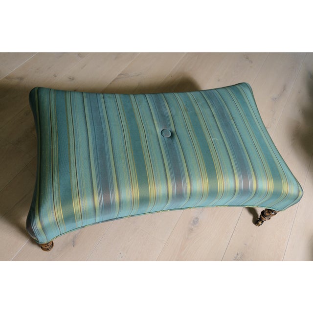 Just in, this charming French Napoleon !!! Upholstered Ottoman on Caster. The casters a fully functional, the fabric is...