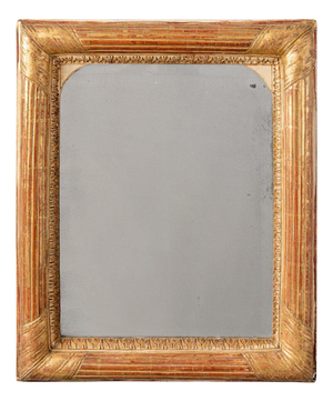 French Gilt Gesso Fluted Mirror, Early 19th Century