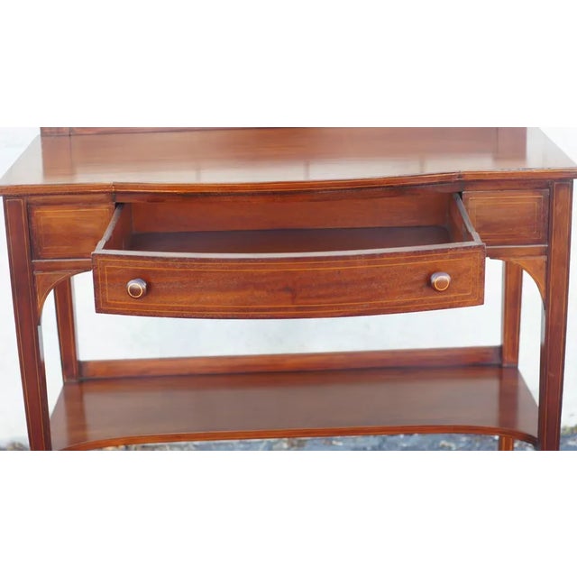 Wood Mahogany Sheraton Server Sideboard Table Antique 20th Century Refinished For Sale - Image 7 of 11