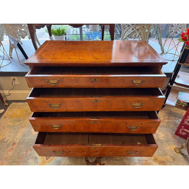19th Century Antique George III Style Burled Walnut Chest of Drawers For Sale In Boston - Image 6 of 6