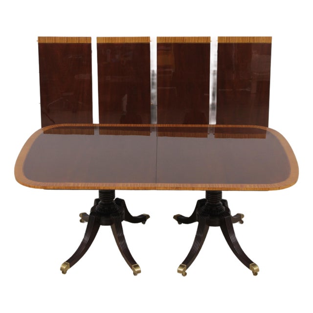 Baker Collectors Edition Banded Mahogany Dining Table For Sale