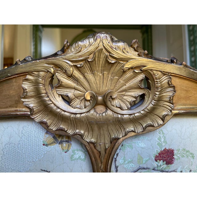 French Giltwood Marquise Armchair, 1900s For Sale - Image 6 of 14