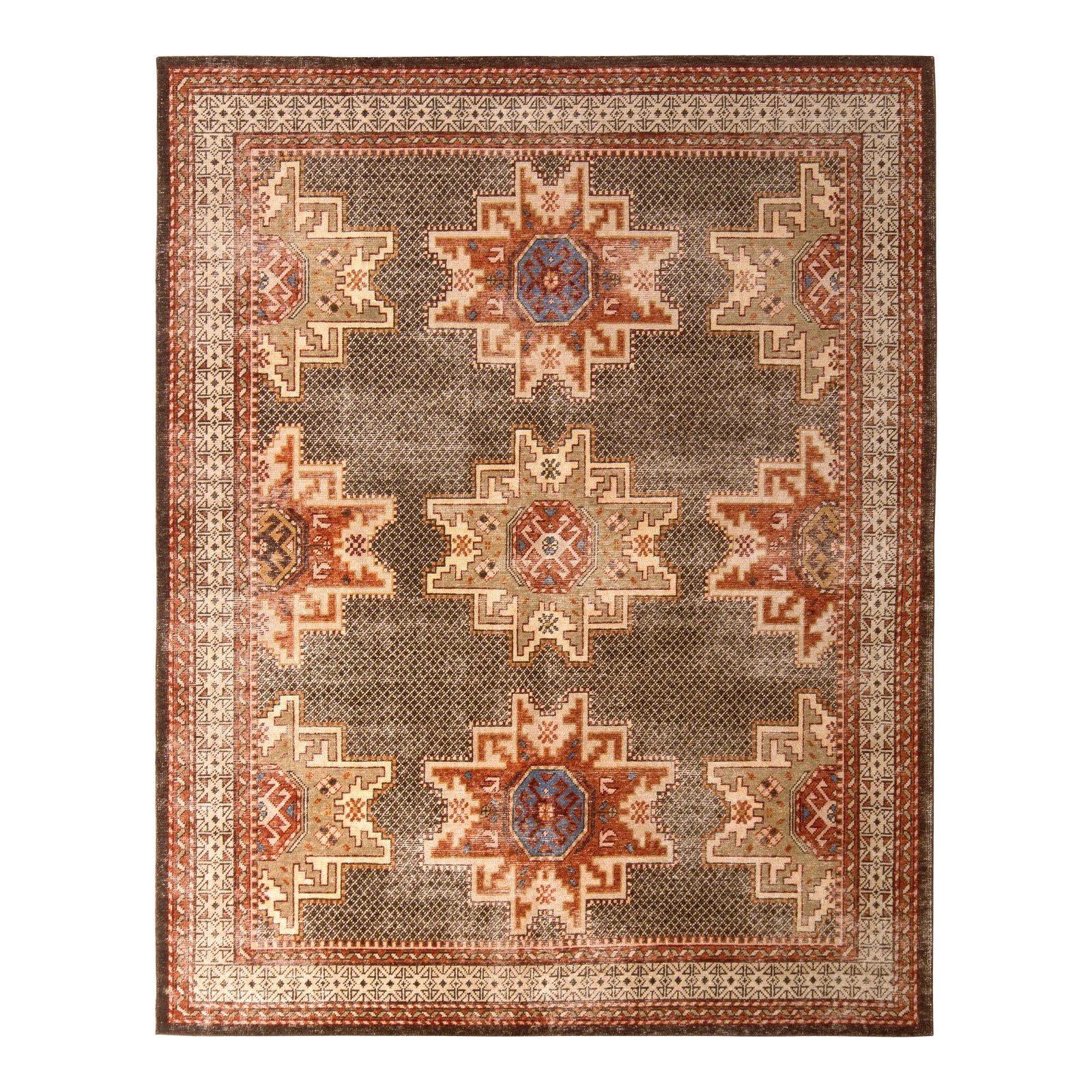 Rug & Kilim’s Etoile Rug in Red and Brown, 4x6 | Chairish