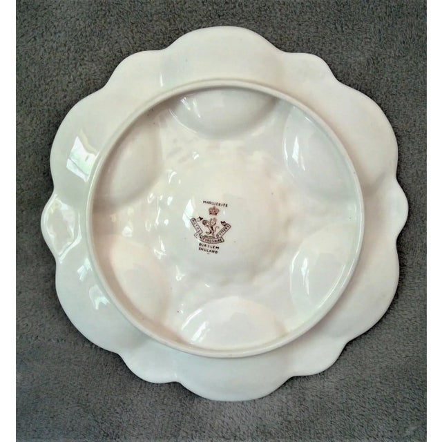 Royal Stafford Antique Marguerite Royal Staffordshire Pottery Brown Transferware Oyster Plate For Sale - Image 4 of 12