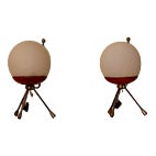 Table Lamps with Spherical Shades, 1950s, Set of 2 For Sale