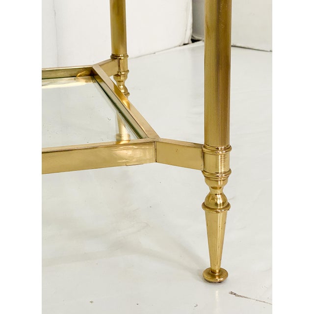 Brass French Modern Rectangular Low Tables of Brass and Glass - Two Available For Sale - Image 8 of 13