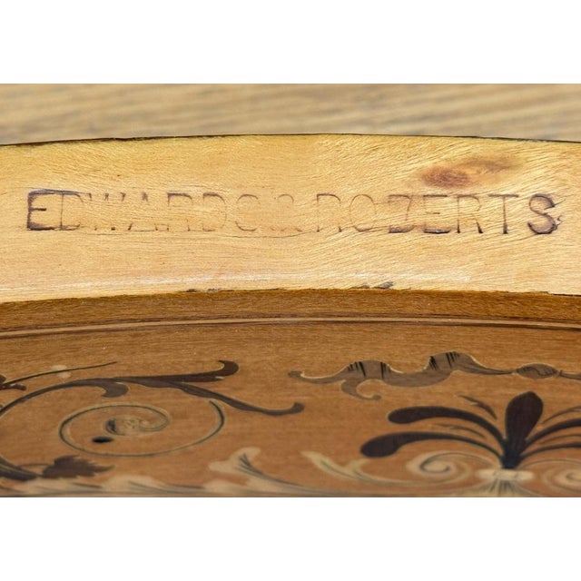 Kidney-Shaped Satinwood Desk from Edwards & Roberts, Late 19th Century For Sale - Image 13 of 15