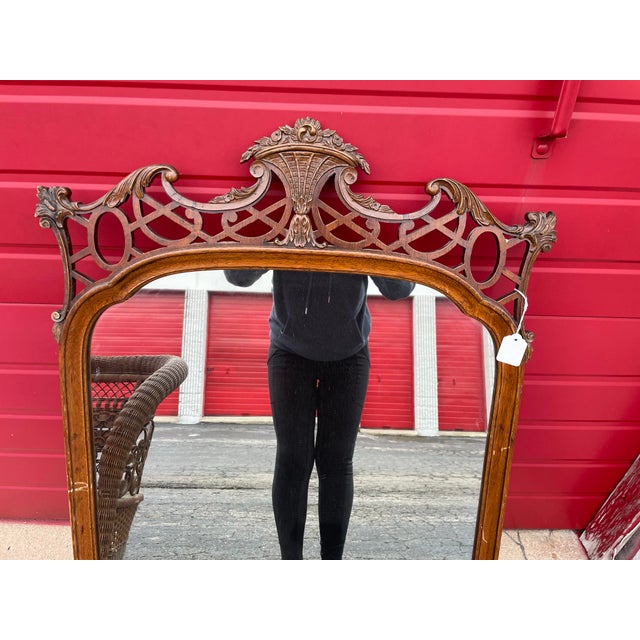 Beautiful wood carved mirror- not sure if walnut/cherry/fruitwood. Also not sure of the name of the style - I selected...