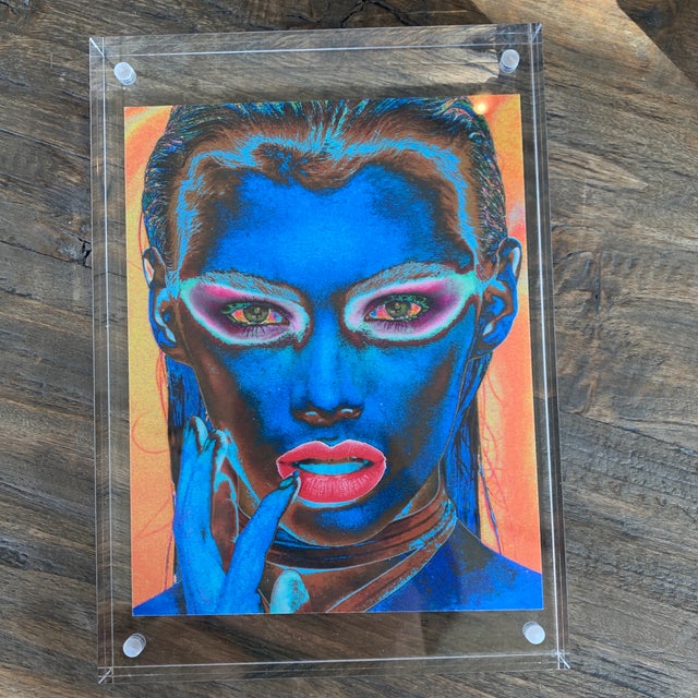 Plastic "Into the Blue" Contemporary Expressionist Portrait Photograph in Lucite For Sale - Image 7 of 13