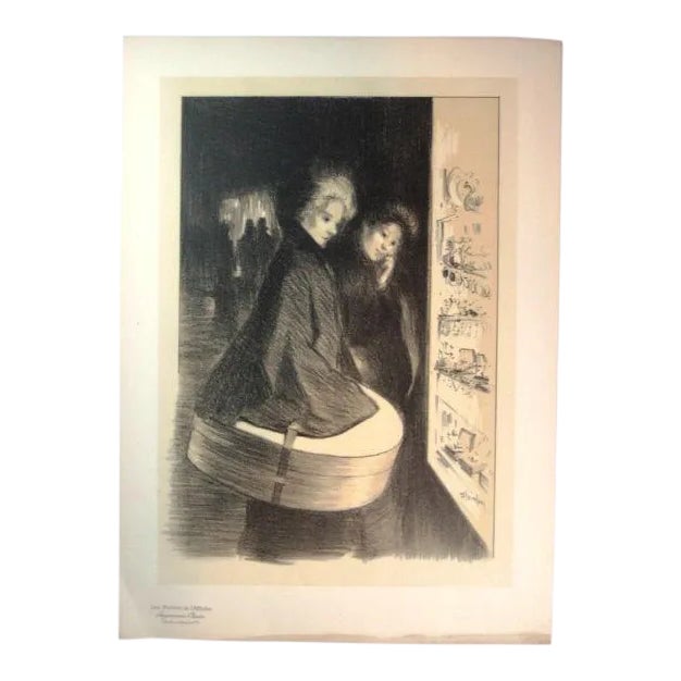 T. A. Steinlen, Window Shopping From Les Maîtres De l'Affiche 1898, Original Lithograph For Sale