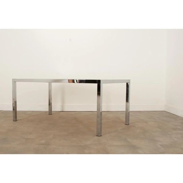 Mid-Century Glass & Chrome Dining Table in the Manner of Baughman For Sale In Baton Rouge - Image 6 of 13