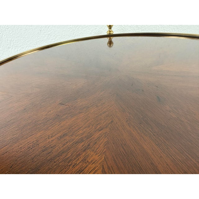 Baker Furniture Company Mid-Century Vintage Walnut and Brass Side Table by Baker Furniture For Sale - Image 4 of 10