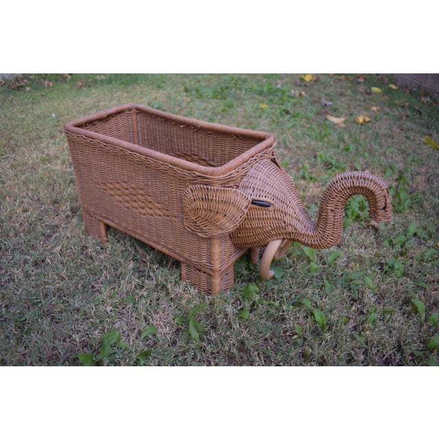 Vintage Elephant Wicker Basket Planter For Sale In Las Vegas - Image 6 of 7