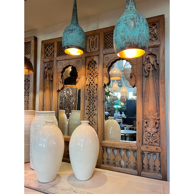 Early 19th Century Antique Architectural Indian Window Facade Full-Length Mirror For Sale - Image 5 of 5