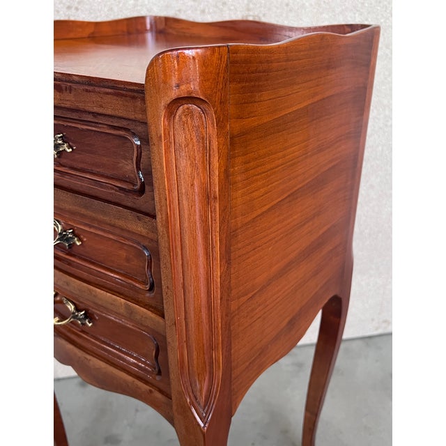 Antique Louis XV French Marquetry Nightstands, Set of 2 For Sale - Image 10 of 13