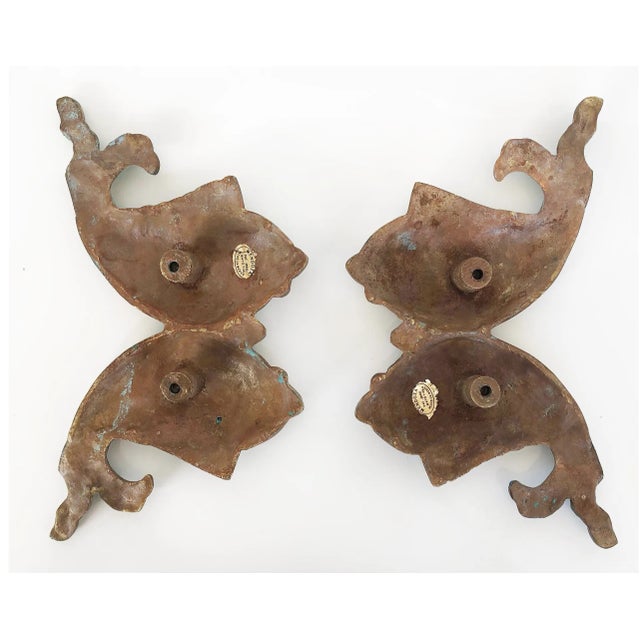 Offered for sale is a large pair of Mid-Century Modern door handles by Pepe Mendoza from Mexico. The handles are turquoise...