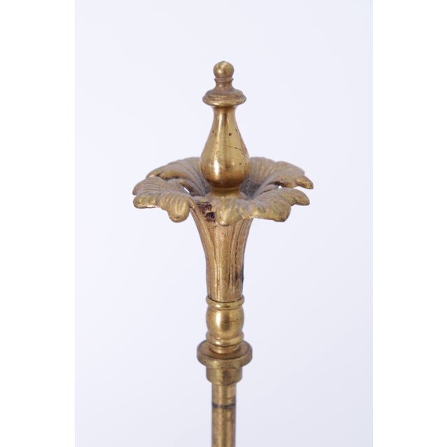 Vintage Marble & Brass 3 Light Table Bouillotte Lamp For Sale - Image 12 of 16