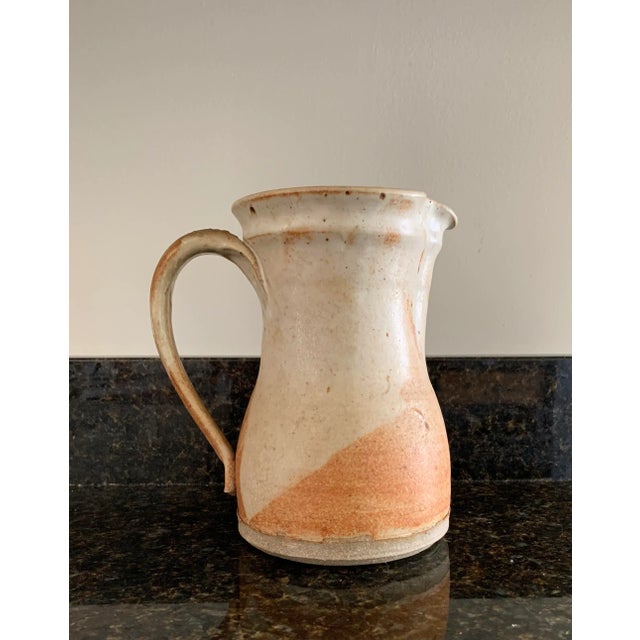 Mid-Century Modern Vintage Studio Pottery Decor Pitcher For Sale - Image 3 of 7