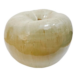 Large Late 20th Century Scale Glazed Ceramic Apple Decorative Object For Sale